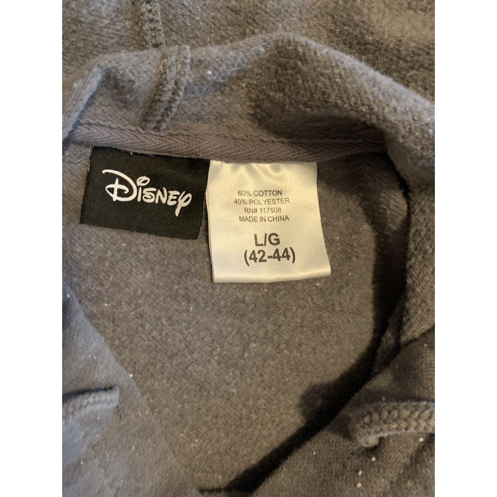 Disney Mickey Mouse Adult Large Pullover Hoodie Gray With White Speckles Pocket - Picture 3 of 4